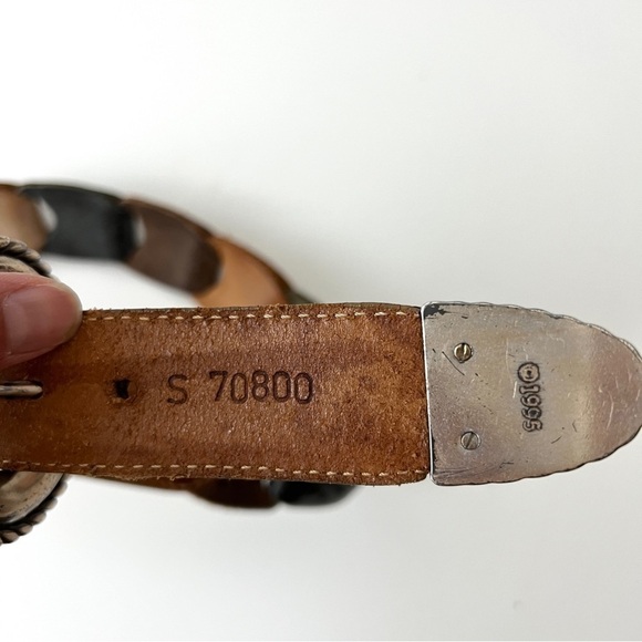 Brighton Vintage 90s Leather Cutout Belt Small 70800 - Picture 7 of 10